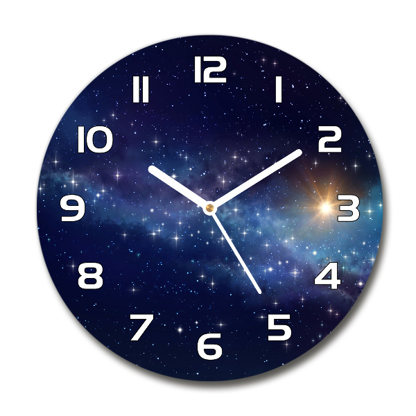 Wanduhr glas rund Galaxis