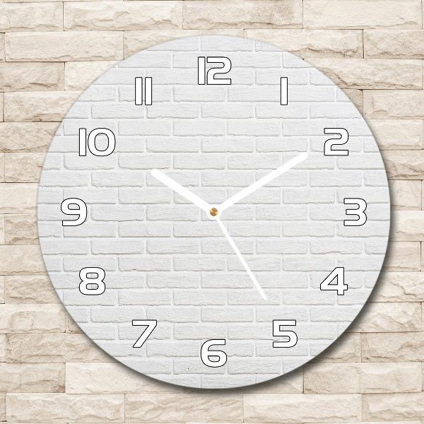 Wanduhr glas rund Ziegelmauer