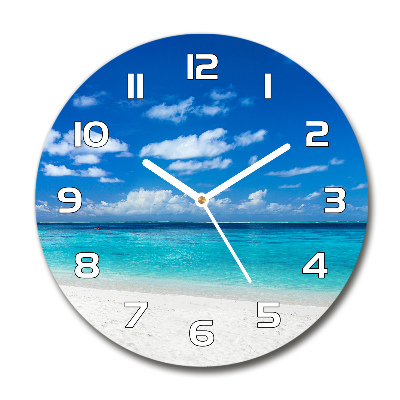Wanduhr glas rund Tropischer Strand