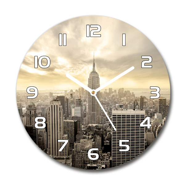 Wanduhr glas rund Manhattan, New York