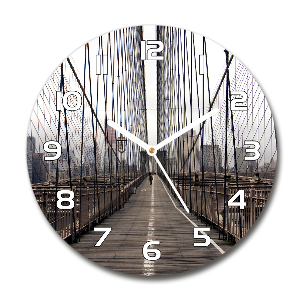 Wanduhr rund Brooklyn Bridge
