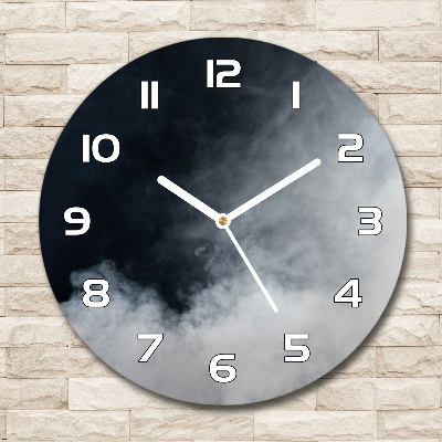 Wanduhr glas rund Weißer Rauch