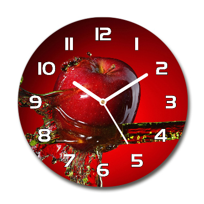 Wanduhr rund Apfel und Wasser