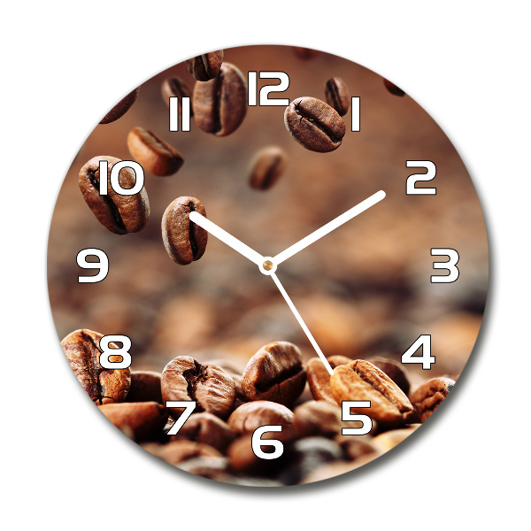 Wanduhr rund Kaffeebohnen