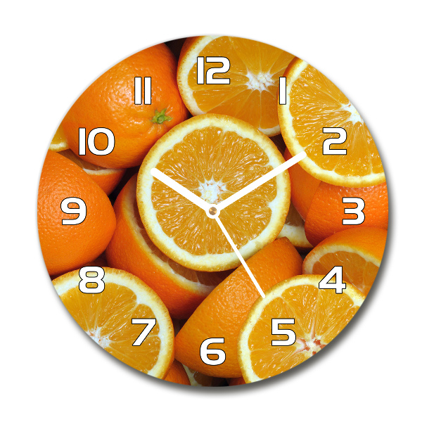 Wanduhr rund Orangenhälften