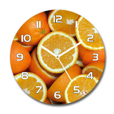 Wanduhr rund Orangenhälften