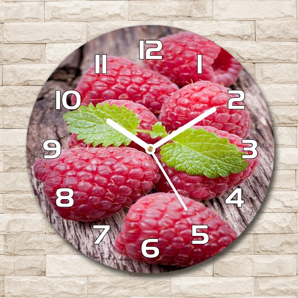 Wanduhr rund Himbeeren