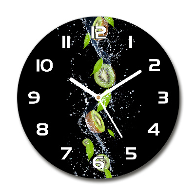 Wanduhr rund Kiwi und Wasser