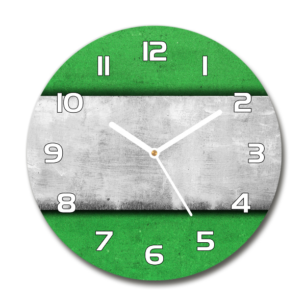 Wanduhr glas rund Grüne Wand