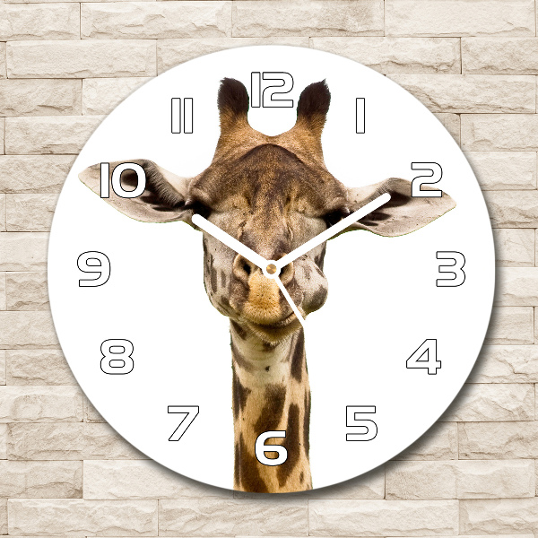 Wanduhr rund Giraffe