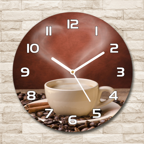 Wanduhr rund Aromatischer Kaffee