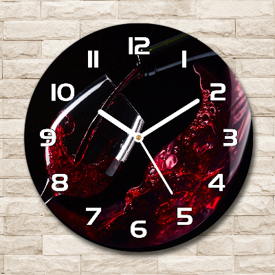 Wanduhr rund Rotwein