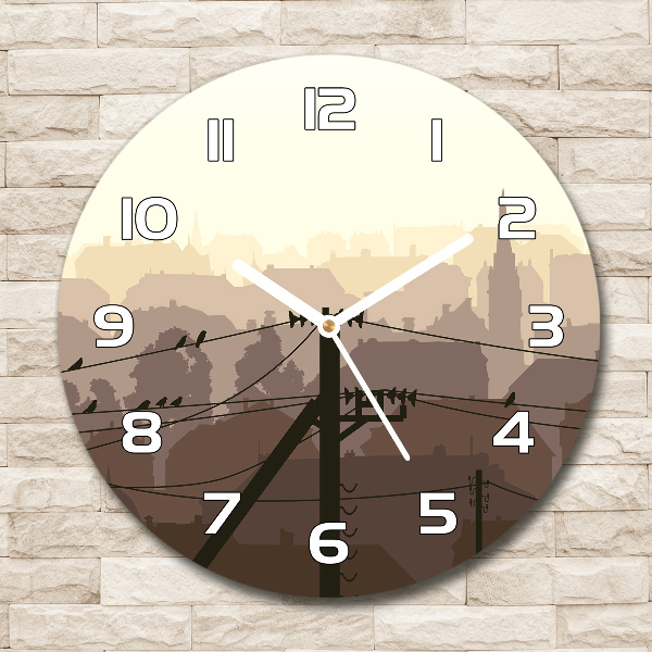 Wanduhr glas rund Städtische Stromleitung