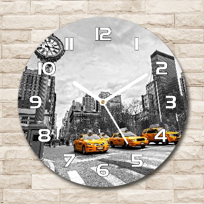 Wanduhr rund New Yorker Taxis