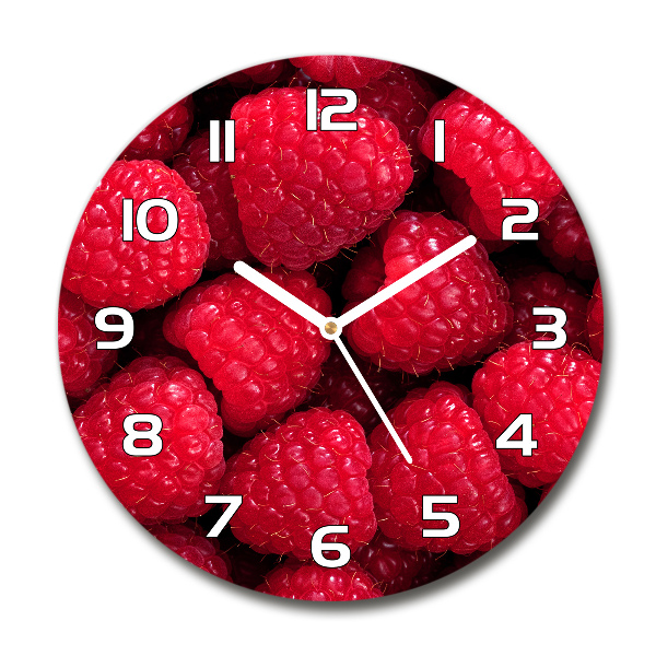 Wanduhr rund Himbeeren