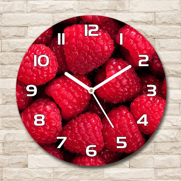 Wanduhr rund Himbeeren
