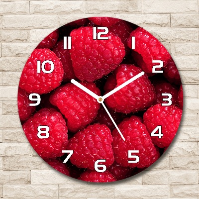 Wanduhr rund Himbeeren