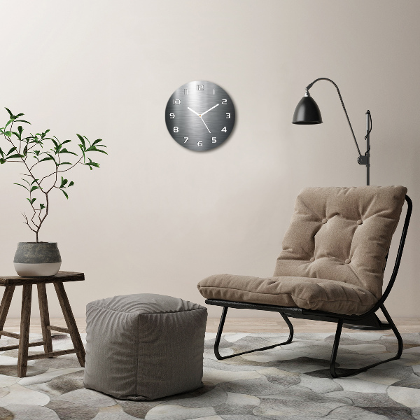 Wanduhr glas rund Metallischer Hintergrund