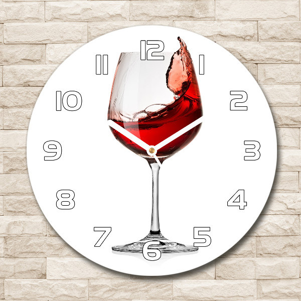 Wanduhr rund Rotwein