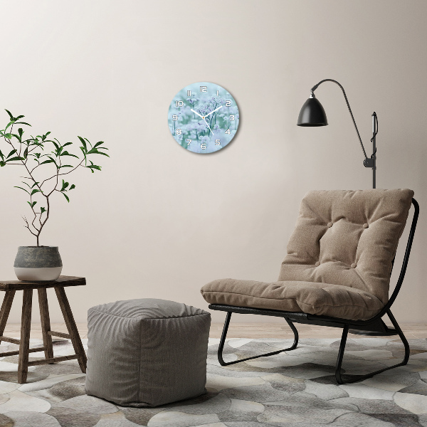 Wanduhr glas rund Großer Mantelkraut