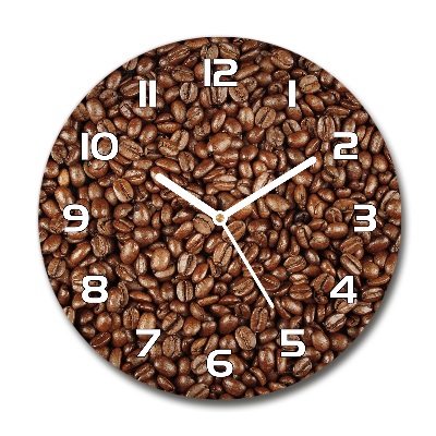 Wanduhr rund Kaffeebohnen