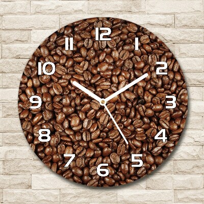 Wanduhr rund Kaffeebohnen