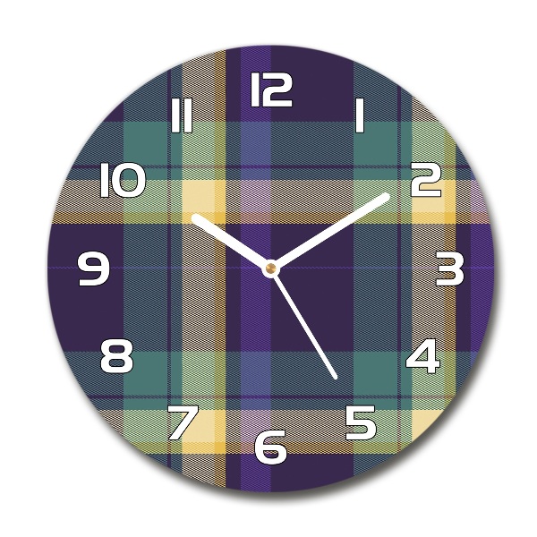 Wanduhr rund Karierte Textur