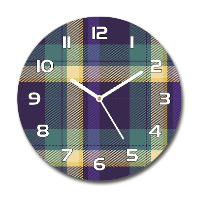 Wanduhr rund Karierte Textur