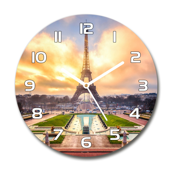 Wanduhr rund Eiffelturm Paris