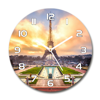 Wanduhr rund Eiffelturm Paris