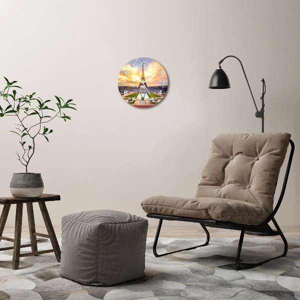 Wanduhr rund Eiffelturm Paris