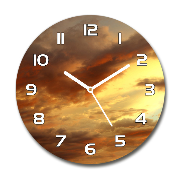 Wanduhr rund Sonnenaufgang