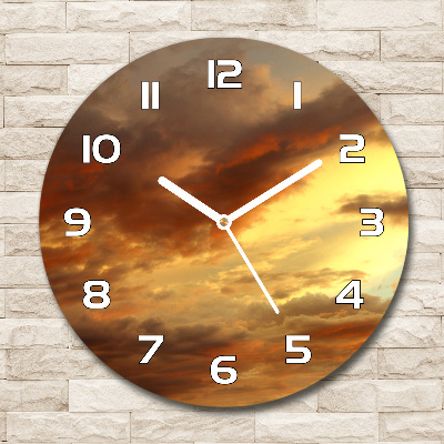 Wanduhr rund Sonnenaufgang