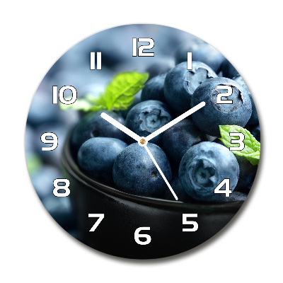 Wanduhr glas rund Beeren