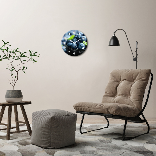 Wanduhr glas rund Beeren