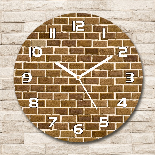 Wanduhr rund Ziegelmauer