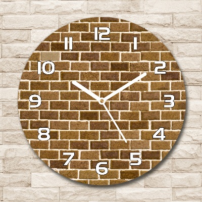 Wanduhr rund Ziegelmauer