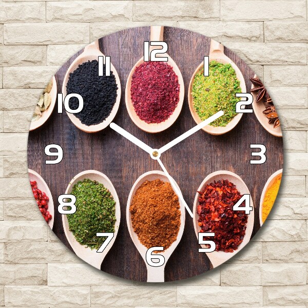 Wanduhr rund Bunte Gewürze