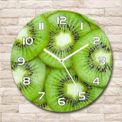Wanduhr glas rund Kiwi