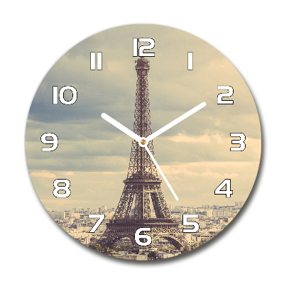 Wanduhr rund Eiffelturm Paris