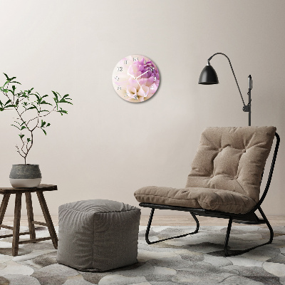 Wanduhr rund Weiße Dahlie