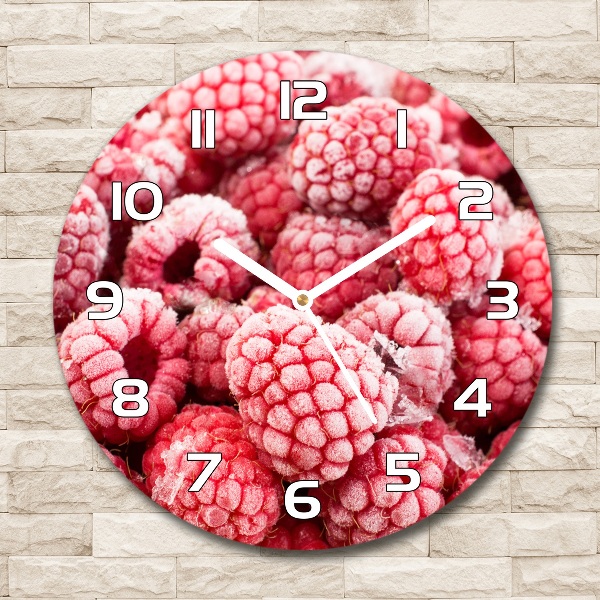 Wanduhr rund Gefrorene Himbeeren