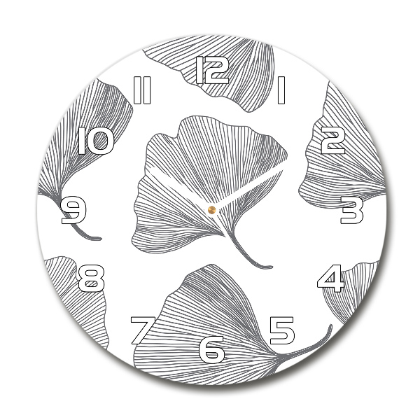 Wanduhr rund Ginkgo