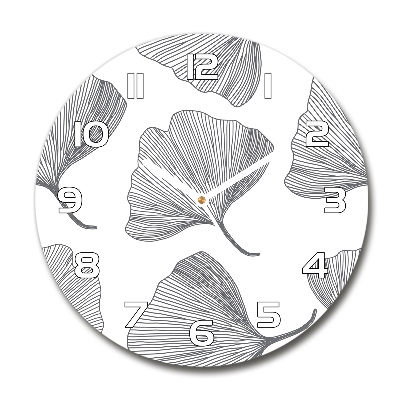 Wanduhr rund Ginkgo