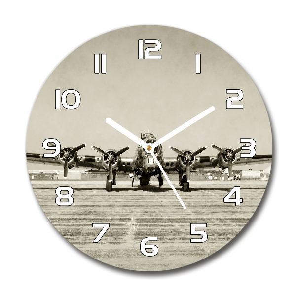 Wanduhr glas rund Alter Bomber