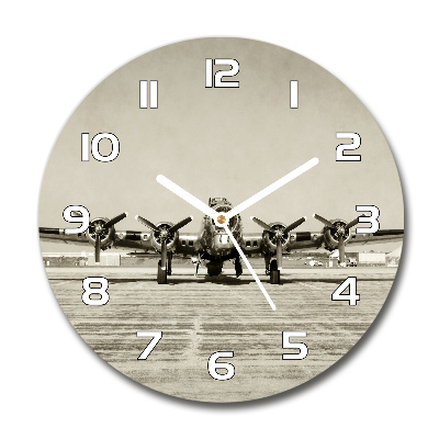 Wanduhr glas rund Alter Bomber
