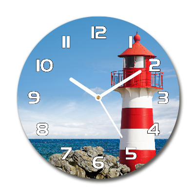 Wanduhr glas rund Leuchtturm