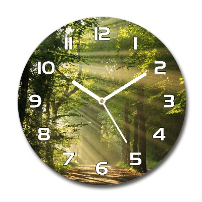 Wanduhr rund Wald in der Sonne