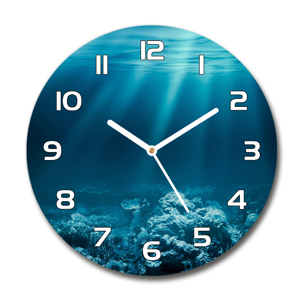 Wanduhr glas rund Unterwasserwelt