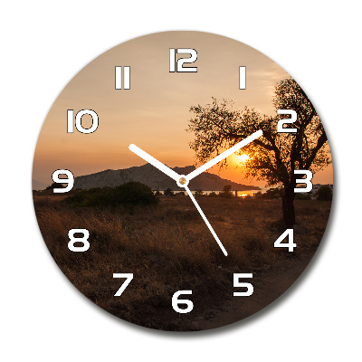 Wanduhr rund Sonnenuntergang